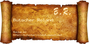 Butscher Roland névjegykártya